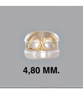 PRESIONES ORO 18 KTES. + SILICONA 5 X 4 MM. PRECIO PAR