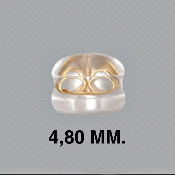 PRESIONES ORO 18 KTES. + SILICONA 5 X 4 MM. PRECIO PAR