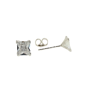 PENDIENTES UNISEX PLATA 1ª LEY 8 X 8 MM.                                                            