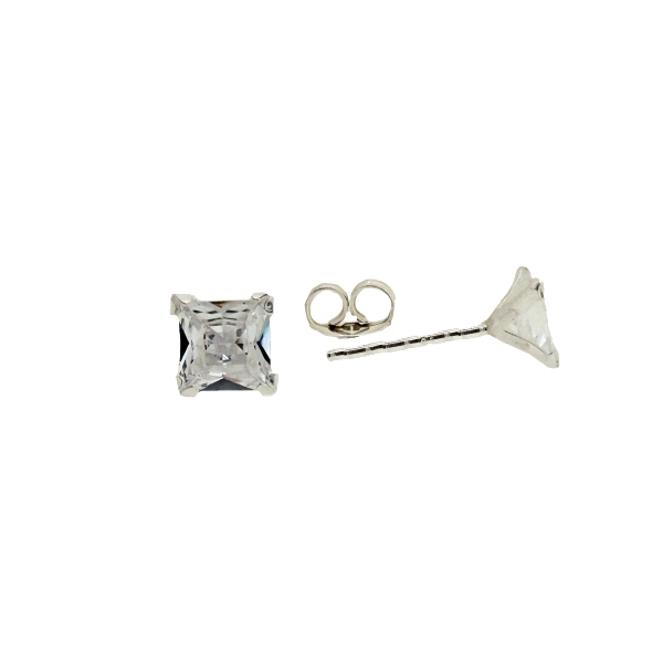 PENDIENTES UNISEX PLATA 1ª LEY 6 X 6 MM.                                                            