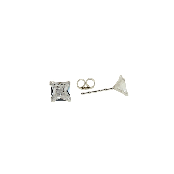 PENDIENTES UNISEX PLATA 1ª LEY 4 X 4 MM.                                                            