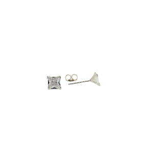 PENDIENTES UNISEX PLATA 1ª LEY 3 X 3 MM.                                                            