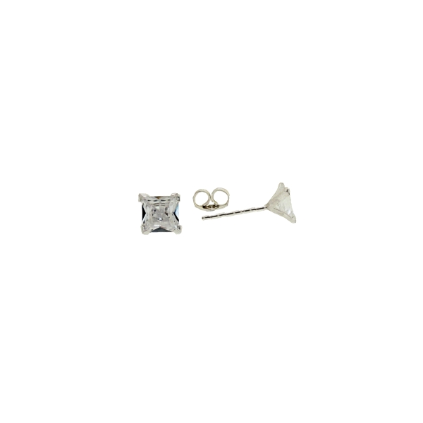 PENDIENTES UNISEX PLATA 1ª LEY 3 X 3 MM.                                                            