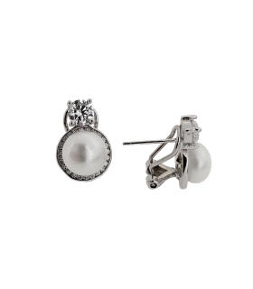 PENDIENTES PERLA TU Y YO PLATA 1ª LEY 8                                                             