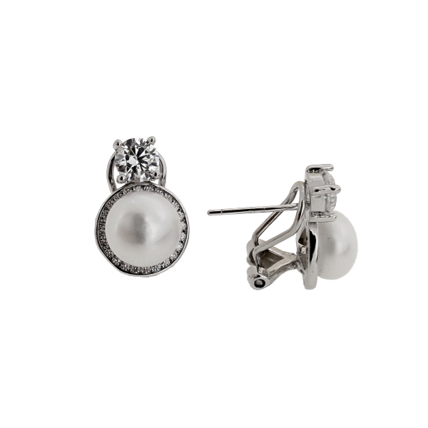 PENDIENTES PERLA TU Y YO PLATA 1ª LEY 8                                                             