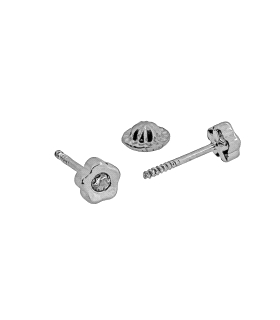 PENDIENTE NIÑA UNISEX FLOR PLATA 1ª LEY                                                             