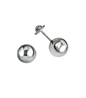 PENDIENTE BOLA 6 MM PLATA 1ª LEY RODIADA                                                            