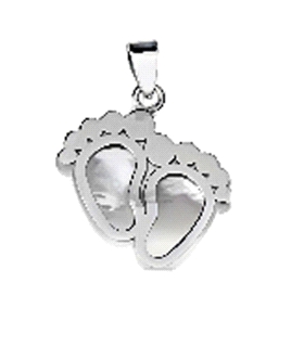 COLGANTE PIES NACAR PLATA 1ª LEY 20 X 20