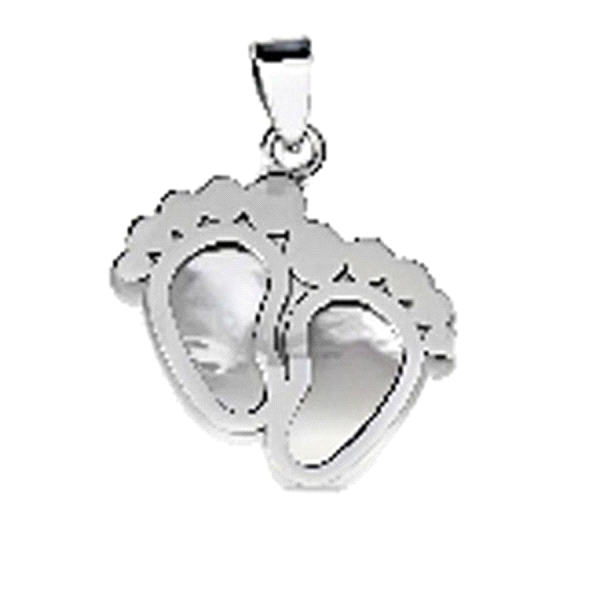 COLGANTE PIES NACAR PLATA 1ª LEY 20 X 20