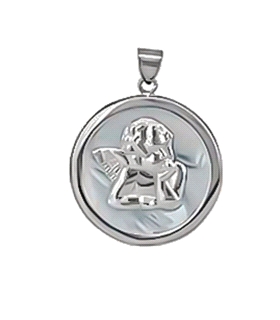COLGANTE ANGELOTE PLATA 1ª LEY 30 MM.