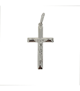 COLGANTE CRUZ CON CRISTO PLATA 1ª LEY 35                                                            