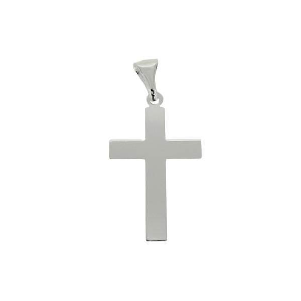 COLGANTE CRUZ SIN CRISTO PLATA 1ª LEY                                                               
