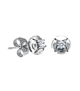 PENDIENTES CLASICOS PLATA 1ª LEY 7 MM.
