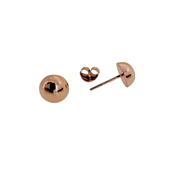 PENDIENTES MEDIA BOLA PLATA 1ª LEY 8 MM.                                                            