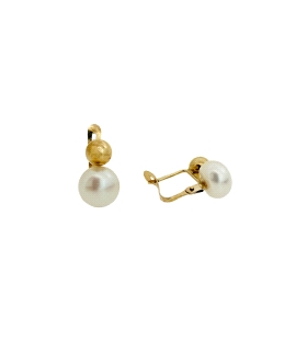 PENDIENTES PERLA COMUNION ORO 18 KTES.