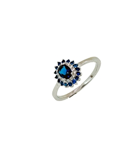 ANILLO CLASICO PLATA 1ª LEY ZAFIRO 10 X
