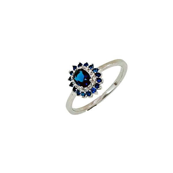 ANILLO CLASICO PLATA 1ª LEY ZAFIRO 10 X