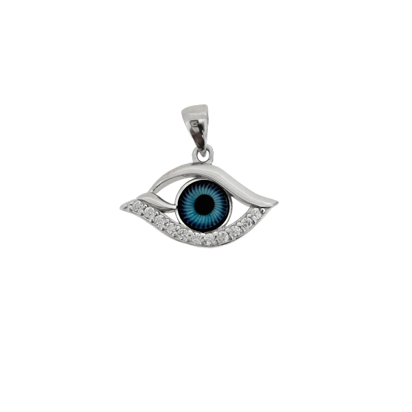 COLGANTE OJO TURCO PLATA 1ª LEY 10 X 20