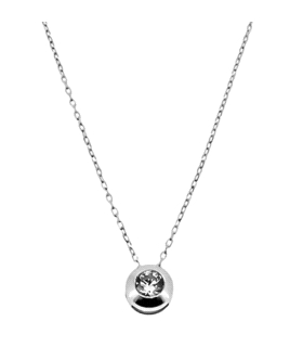 COLLAR PUNTO DE LUZ ORO BLANCO 18 KTES.                                                             