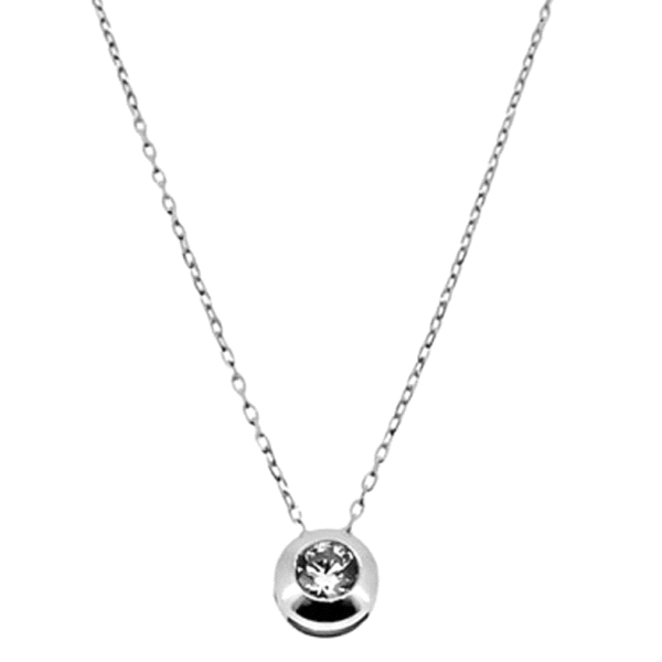 COLLAR PUNTO DE LUZ ORO BLANCO 18 KTES.                                                             