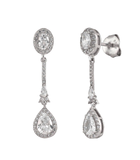 PENDIENTES BODA PLATA 1ª LEY 33X 8 MM                                                               
