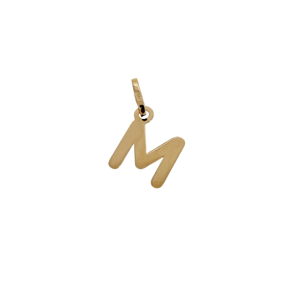 COLGANTE LETRA M ORO 18 KTES. 8.5 X 9.20                                                            