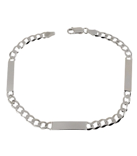 PULSERA 3 PLACAS PLATA 1ª LEY 4.50 X 21                                                             