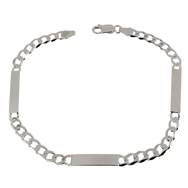 PULSERA 3 PLACAS PLATA 1ª LEY 4.50 X 21                                                             