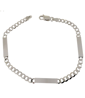PULSERA 3 PLACAS PLATA 1ª LEY 4 X 19.50                                                             