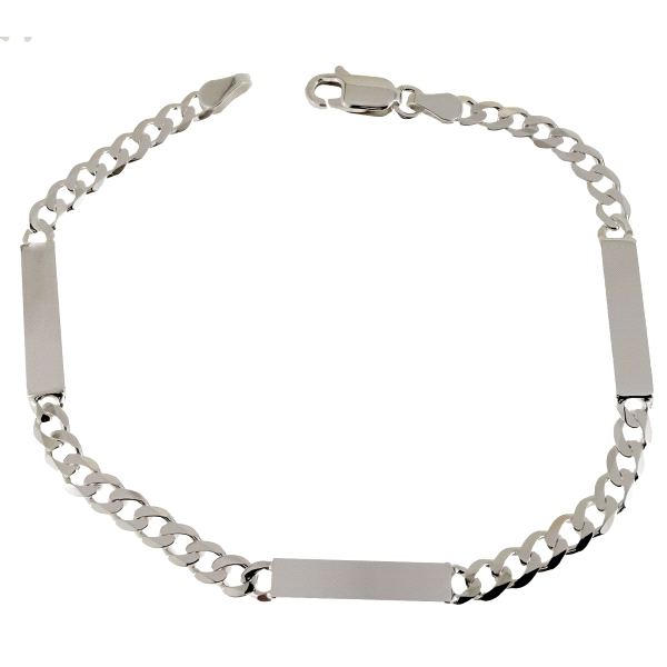 PULSERA 3 PLACAS PLATA 1ª LEY 4 X 19.50                                                             