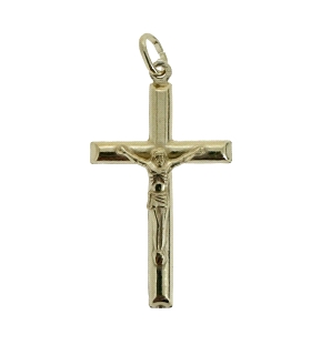 COLGANTE CRUZ CON CRISTO PLATA 1ª LEY                                                               