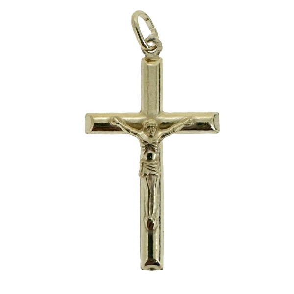 COLGANTE CRUZ CON CRISTO PLATA 1ª LEY                                                               