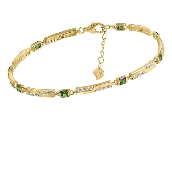 PULSERA CLASICA ESMERALDA PLATA 1ª LEY 1                                                            