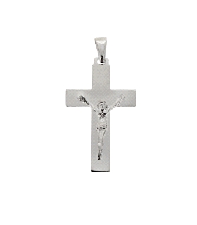 COLGANTE CRUZ CON CRISTO PLATA 1ª LEY                                                               