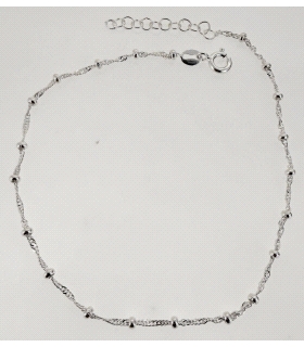 PULSERA TOBILLERA PLATA 1ª LEY 23 + 3 CM                                                            