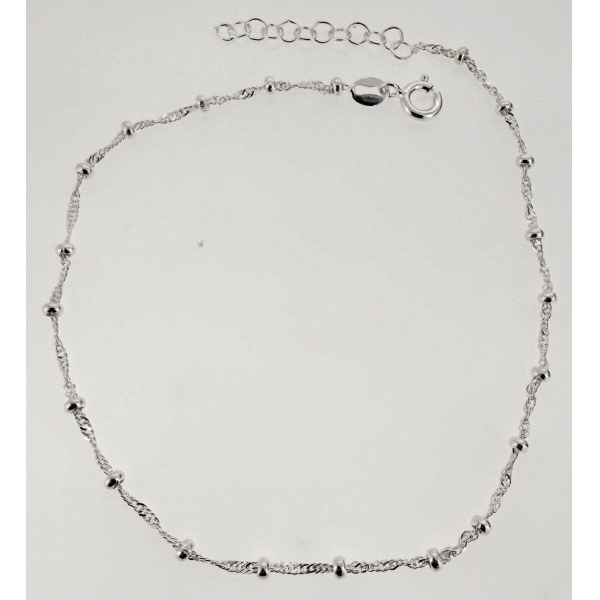 PULSERA TOBILLERA PLATA 1ª LEY 23 + 3 CM                                                            