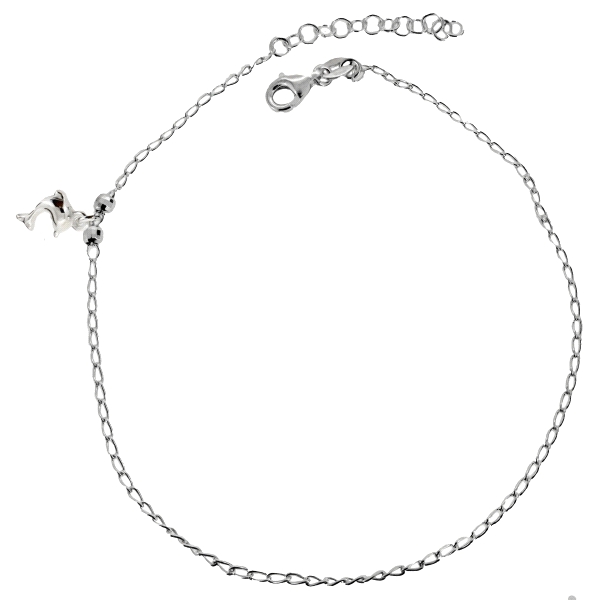 PULSERA TOBILLERA PLATA 1ª LEY DELFIN                                                               