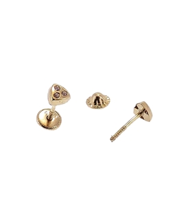 PENDIENTES UNISEX CIRCONITAS ORO 18 KTES                                                            