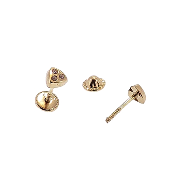 PENDIENTES UNISEX CIRCONITAS ORO 18 KTES                                                            