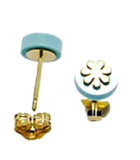 PENDIENTES FLOR NACAR ORO 18 KTES. 6 MM.