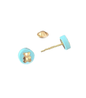 PENDIENTES OSITO NACAR ORO 18 KTES, 6 MM                                                            