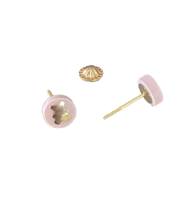 PENDIENTES OSITO NACAR ORO 18 KTES. 6 MM