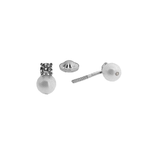 PENDIENTES PERLA / TURQUESA ORO BLANCO