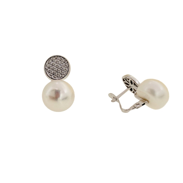 PENDIENTES PERLA ORO BLANCO 18 KTES. 9.5