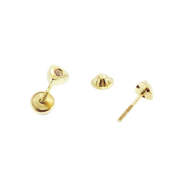 PENDIENTES UNISEX CIRCONITAS ORO 18 KTES                                                            